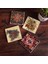 Vintage Çiçek, Desen Taş Bardak Altlığı Masaüstü Koruyucu Altlık 4 Parça Set 10x10cm Stone Coasters SC501 1