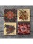 Vintage Çiçek, Desen Taş Bardak Altlığı Masaüstü Koruyucu Altlık 4 Parça Set 10x10cm Stone Coasters SC501 3