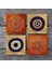 Nazar, Sri Yantra, Mandala Taş Bardak Altlığı Masaüstü Koruyucu Altlık 4 Parça Set 10x10cm Stone Coasters SC302 3