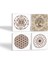 Yaşam Çiçeği, Sri Yantra, Hayat Ağacı Taş Bardak Altlığı Masaüstü Koruyucu Altlık 4 Parça Set 10x10cm Stone Coasters SC104 2