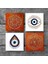Nazar, Sri Yantra, Mandala Taş Bardak Altlığı – 4’lü Set, 10x10 cm Dekoratif Masaüstü Koruyucu Doğaltaş Altlık |SC304| 3