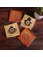 Stone Fatma Ana Eli (Hamsa), Nazar, Sri Yantra, Mandala Taş Bardak Altlığı – 4’lü Set, 10x10 cm Dekoratif Masaüstü Koruyucu Doğaltaş Altlık |SC305| 1
