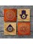 Stone Fatma Ana Eli (Hamsa), Nazar, Sri Yantra, Mandala Taş Bardak Altlığı – 4’lü Set, 10x10 cm Dekoratif Masaüstü Koruyucu Doğaltaş Altlık |SC305| 3