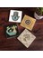 Nazar, Şahmeran, Hayat Ağacı, Fatma Ana Eli (Hamsa) Taş Bardak Altlığı – 4’lü Set, 10x10 cm Dekoratif Masaüstü Koruyucu Doğaltaş Altlık |SC505| 1
