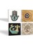 Nazar, Şahmeran, Hayat Ağacı, Fatma Ana Eli (Hamsa) Taş Bardak Altlığı – 4’lü Set, 10x10 cm Dekoratif Masaüstü Koruyucu Doğaltaş Altlık |SC505| 2