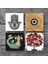 Nazar, Şahmeran, Nar Ağacı, Fatma Ana Eli (Hamsa) Taş Bardak Altlığı Masaüstü Koruyucu Altlık 4 Parça Set 10x10cm Stone Coasters SC506 3