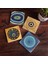Stone Nazar Taş Bardak Altlığı – 4’lü Set, 10x10 cm Dekoratif Masaüstü Koruyucu Doğaltaş Altlık |SC514| 1