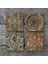 Vintage Desen Taş Bardak Altlığı Masaüstü Koruyucu Altlık 4 Parça Set 10x10cm Stone Coasters SC109 3