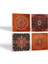 Desen, Sri Yantra, Mandala Taş Bardak Altlığı – 4’lü Set, 10x10 cm Dekoratif Masaüstü Koruyucu Doğaltaş Altlık |SC307| 2
