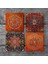 Desen, Sri Yantra, Mandala Taş Bardak Altlığı – 4’lü Set, 10x10 cm Dekoratif Masaüstü Koruyucu Doğaltaş Altlık |SC307| 3