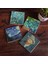 Van Gogh İrisler, Yıldızlı Gece, Badem Ağacı, Otoportre Taş Bardak Altlığı Masaüstü Koruyucu Altlık 4 Parça Set 10x10cm Stone Coasters SC110 1