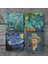 Van Gogh İrisler, Yıldızlı Gece, Badem Ağacı, Otoportre Taş Bardak Altlığı Masaüstü Koruyucu Altlık 4 Parça Set 10x10cm Stone Coasters SC110 3