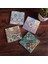 Etnik Desen Taş Bardak Altlığı – 4’lü Set, 10x10 cm Dekoratif Masaüstü Koruyucu Doğaltaş Altlık |SC111| 1