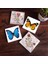 Stone Gül Çiçek, Kelebek Taş Bardak Altlığı – 4’lü Set, 10x10 cm Dekoratif Masaüstü Koruyucu Doğaltaş Altlık |SC311| 1