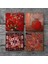 Nar, Desen, Van Gogh Badem Ağacı Taş Bardak Altlığı – 4’lü Set, 10x10 cm Dekoratif Masaüstü Koruyucu Doğaltaş Altlık |SC113| 3