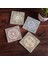 Stone Etnik Desen Taş Bardak Altlığı – 4’lü Set, 10x10 cm Dekoratif Masaüstü Koruyucu Doğaltaş Altlık |SC114| 1