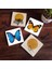 Minimalist, Kelebek Taş Bardak Altlığı Masaüstü Koruyucu Altlık 4 Parça Set 10x10cm Stone Coasters SC312 1