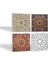 Etnik Desen Taş Bardak Altlığı Masaüstü Koruyucu Altlık 4 Parça Set 10x10cm Stone Coasters SC115 2
