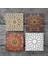 Etnik Desen Taş Bardak Altlığı Masaüstü Koruyucu Altlık 4 Parça Set 10x10cm Stone Coasters SC115 3