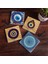 Stone Nazar Taş Bardak Altlığı – 4’lü Set, 10x10 cm Dekoratif Masaüstü Koruyucu Doğaltaş Altlık |SC518| 1