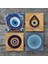 Stone Nazar Taş Bardak Altlığı – 4’lü Set, 10x10 cm Dekoratif Masaüstü Koruyucu Doğaltaş Altlık |SC518| 3