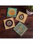 Nazar, Lotus Çiçeği, Yaşam Çiçeği Taş Bardak Altlığı – 4’lü Set, 10x10 cm Dekoratif Masaüstü Koruyucu Doğaltaş Altlık |SC522| 1