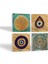 Nazar, Lotus Çiçeği, Yaşam Çiçeği Taş Bardak Altlığı – 4’lü Set, 10x10 cm Dekoratif Masaüstü Koruyucu Doğaltaş Altlık |SC522| 2