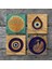 Stone Nazar, Lotus Çiçeği, Tavus Kuşu Taş Bardak Altlığı – 4’lü Set, 10x10 cm Dekoratif Masaüstü Koruyucu Doğaltaş Altlık |SC523| 3