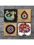 Stone Nazar, Şahmeran, Nar Ağacı Taş Bardak Altlığı – 4’lü Set, 10x10 cm Dekoratif Masaüstü Koruyucu Doğaltaş Altlık |SC525| 3