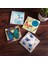 Stone Kelebek Taş Bardak Altlığı – 4’lü Set, 10x10 cm Dekoratif Masaüstü Koruyucu Doğaltaş Altlık |SC320| 7