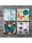 Stone Kelebek Taş Bardak Altlığı – 4’lü Set, 10x10 cm Dekoratif Masaüstü Koruyucu Doğaltaş Altlık |SC320| 9