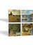 Claude Monet Bahçede, Kırda Öğle Yemeği, Argenteuil'de Köprü, Gelincikler Taş Bardak Altlığı Masaüstü Koruyucu Altlık 4 Parça Set 10x10cm Stone Coasters SC128 2