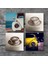 Kahve, Vosvos Araba Taş Bardak Altlığı Masaüstü Koruyucu Altlık 4 Parça Set 10x10cm Stone Coasters SC329 3