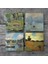 Stone Claude Monet Argenteuil'de Köprü, Gelincikler, İzlenim Gün Doğumu, Nilüfer Gölü Taş Bardak Altlığı – 4’lü Set, 10x10 cm Dekoratif Masaüstü Koruyucu Doğaltaş Altlık |SC527| 3