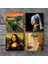 Çığlık, İnci Küpeli Kız, Gustav Klimt Altın Gözyaşları, Da Vinci Mona Lisa Taş Bardak Altlığı Masaüstü Koruyucu Altlık 4 Parça Set 10x10cm Stone Coasters SC536 3