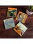 Van Gogh Balıkçı Tekneleri, Monet Gün Doğumu, Çığlık, Klimt Aile Kucaklama Taş Bardak Altlığı – 4’lü Set, 10x10 cm Dekoratif Masaüstü Koruyucu Doğaltaş Altlık |SC537| 1