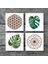 Yaprak, Yaşam Çiçeği Taş Bardak Altlığı – 4’lü Set, 10x10 cm Dekoratif Masaüstü Koruyucu Doğaltaş Altlık |SC135| 3