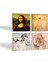 Stone Da Vinci Mona Lisa, Genç Bir Kadının Baş Profili, Vitruvius Adamı, At Heykeli Taş Bardak Altlığı – 4’lü Set, 10x10 cm Dekoratif Masaüstü Koruyucu Doğaltaş Altlık |SC137| 2