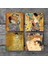 Gustav Klimt Yelpazeli Kadın, Bauer'in Portresi, Aile Kucaklama, Anne Çocuk Taş Bardak Altlığı – 4’lü Set, 10x10 cm Dekoratif Masaüstü Koruyucu Doğaltaş Altlık |SC335| 3