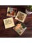 Stone Vintage Çiçek, Satranç Oyunu, İki Müzisyen Kız Taş Bardak Altlığı – 4’lü Set, 10x10 cm Dekoratif Masaüstü Koruyucu Doğaltaş Altlık |SC337| 1