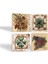 Stone Vintage Çiçek, Fas Desenli Vintage Taş Bardak Altlığı – 4’lü Set, 10x10 cm Dekoratif Masaüstü Koruyucu Doğaltaş Altlık |SC338| 2