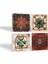 Stone Desen, Fas Desenli Vintage Taş Bardak Altlığı – 4’lü Set, 10x10 cm Dekoratif Masaüstü Koruyucu Doğaltaş Altlık |SC340| 2