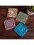 Stone Mandala Taş Bardak Altlığı – 4’lü Set, 10x10 cm Dekoratif Masaüstü Koruyucu Doğaltaş Altlık |SC143| 1