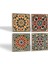 Stone Etnik Desen Taş Bardak Altlığı – 4’lü Set, 10x10 cm Dekoratif Masaüstü Koruyucu Doğaltaş Altlık |SC144| 2