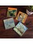 Stone Van Gogh Şeftali Ağacı, Monet Gün Doğumu, Çığlık, Gustav Klimt Aile Kucaklama Taş Bardak Altlığı – 4’lü Set, 10x10 cm Dekoratif Masaüstü Koruyucu Doğaltaş Altlık |SC539| 1