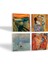 Picasso Avignonlu Kızlar, Monet Gün Doğumu, Çığlık, Klimt Aile Kucaklama Taş Bardak Altlığı Masaüstü Koruyucu Altlık 4 Parça Set 10x10cm Stone Coasters SC540 2