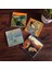 Stone Dalí Belleğin Azmi, Monet Gün Doğumu, Çığlık, Klimt Aile Kucaklama Taş Bardak Altlığı – 4’lü Set, 10x10 cm Dekoratif Masaüstü Koruyucu Doğaltaş Altlık |SC541| 1