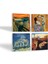 Dalí Belleğin Azmi, Van Gogh Kilise, Çığlık, Klimt Aile Kucaklama Taş Bardak Altlığı – 4’lü Set, 10x10 cm Dekoratif Masaüstü Koruyucu Doğaltaş Altlık |SC548| 2