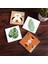 Bohem, Yaprak Taş Bardak Altlığı – 4’lü Set, 10x10 cm Dekoratif Masaüstü Koruyucu Doğaltaş Altlık |SC346| 1