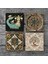 Vintage, Desen, Şahmeran, Hayat Ağacı Taş Bardak Altlığı Masaüstü Koruyucu Altlık 4 Parça Set 10x10cm Stone Coasters SC149 3